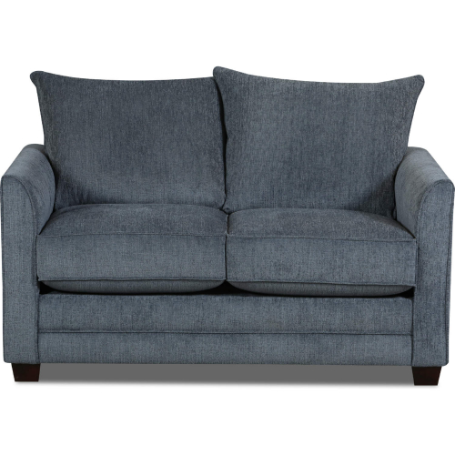 Juniper 72" Full Memory Mattress Sleep Sofa in Blue Chenille Fabric